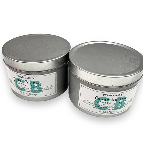 X2 Trader Joe's Cedar Balsam Scented Candle 5.7oz Seasonal Holiday Winter - Picture 1 of 4